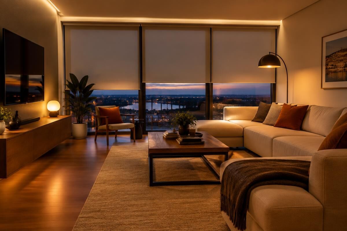 Sala de habitação com iluminação inteligente